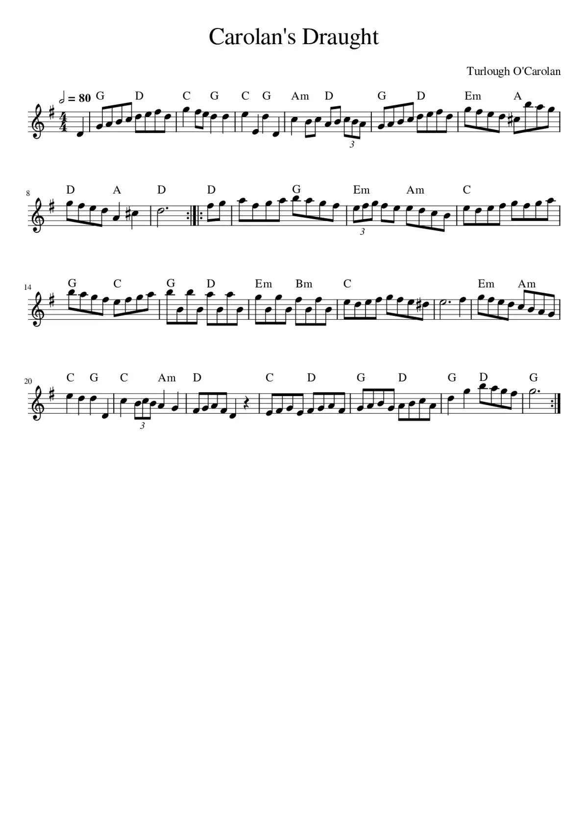 Carolan's Draught - Page 1