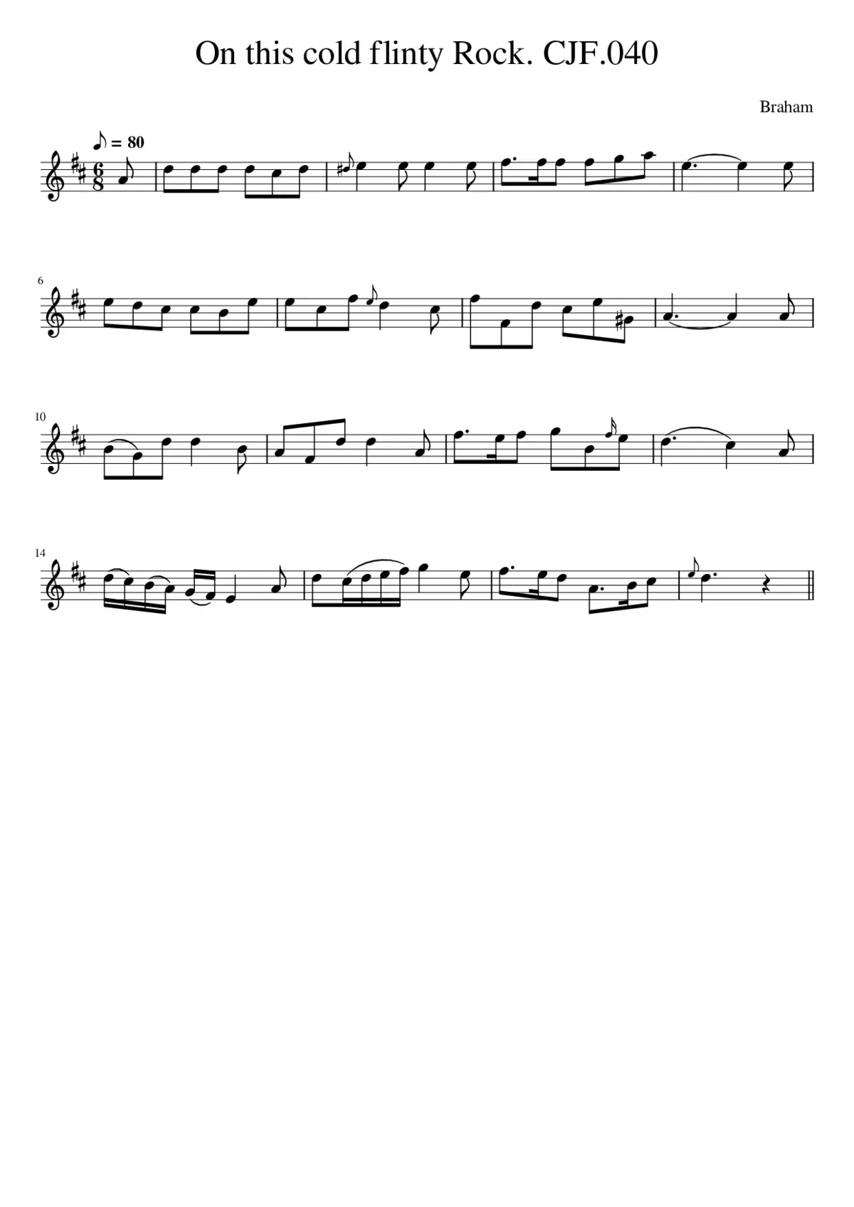 On this cold flinty Rock. CJF.040 - Page 1