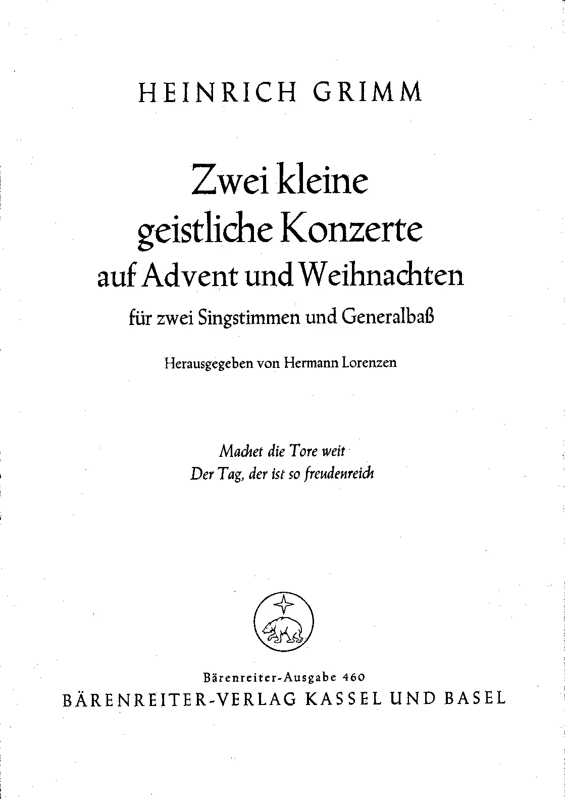 Zwei kleine geistliche Konzerte auf Weihnachten und Advent - Page 1