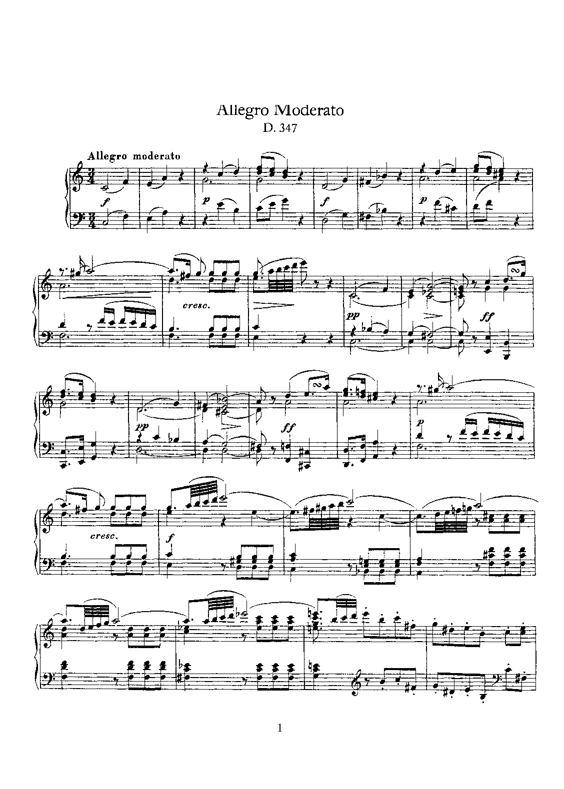 Allegro Moderato, D.347 - Page 1