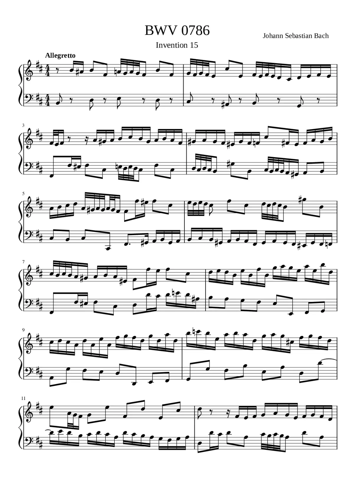 Invention in B minor BWV 786 - Page 1