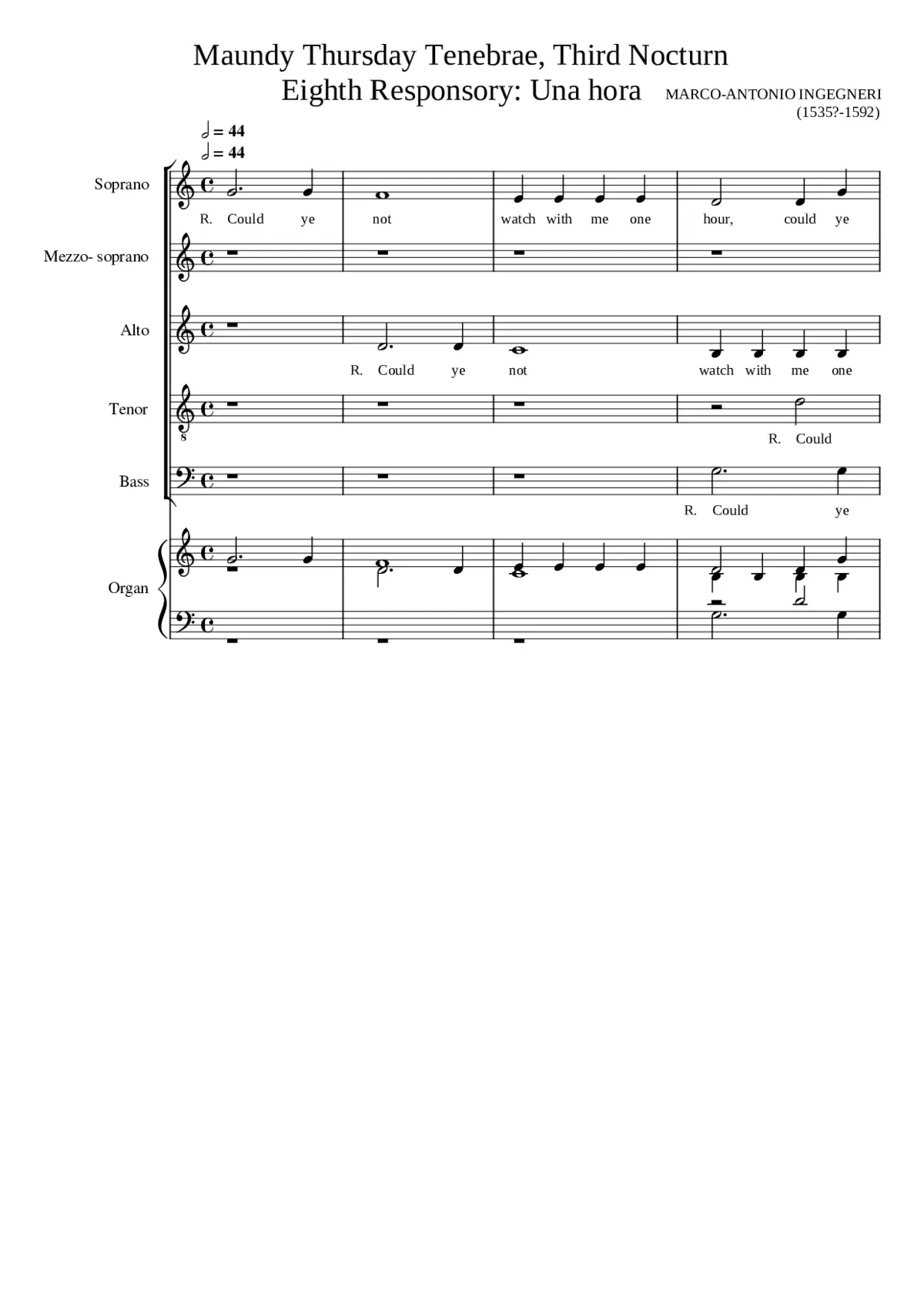 Could ye not watch with me one hour? - Page 1