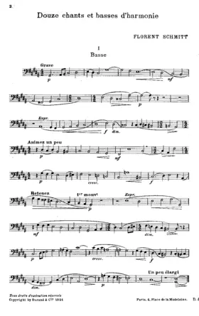 12 Chants et Basses d'harmonie