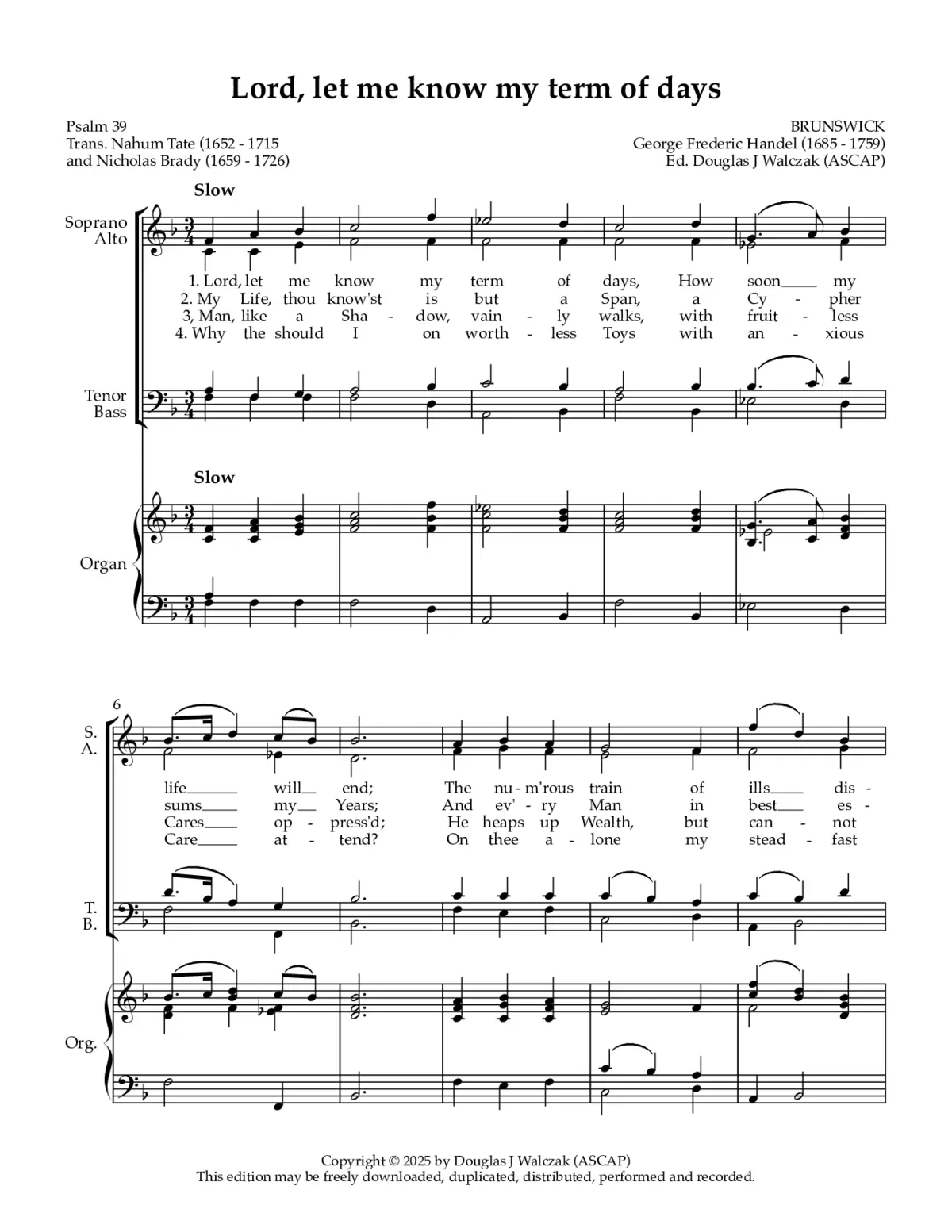 Lord, let me know my term of days - Page 1