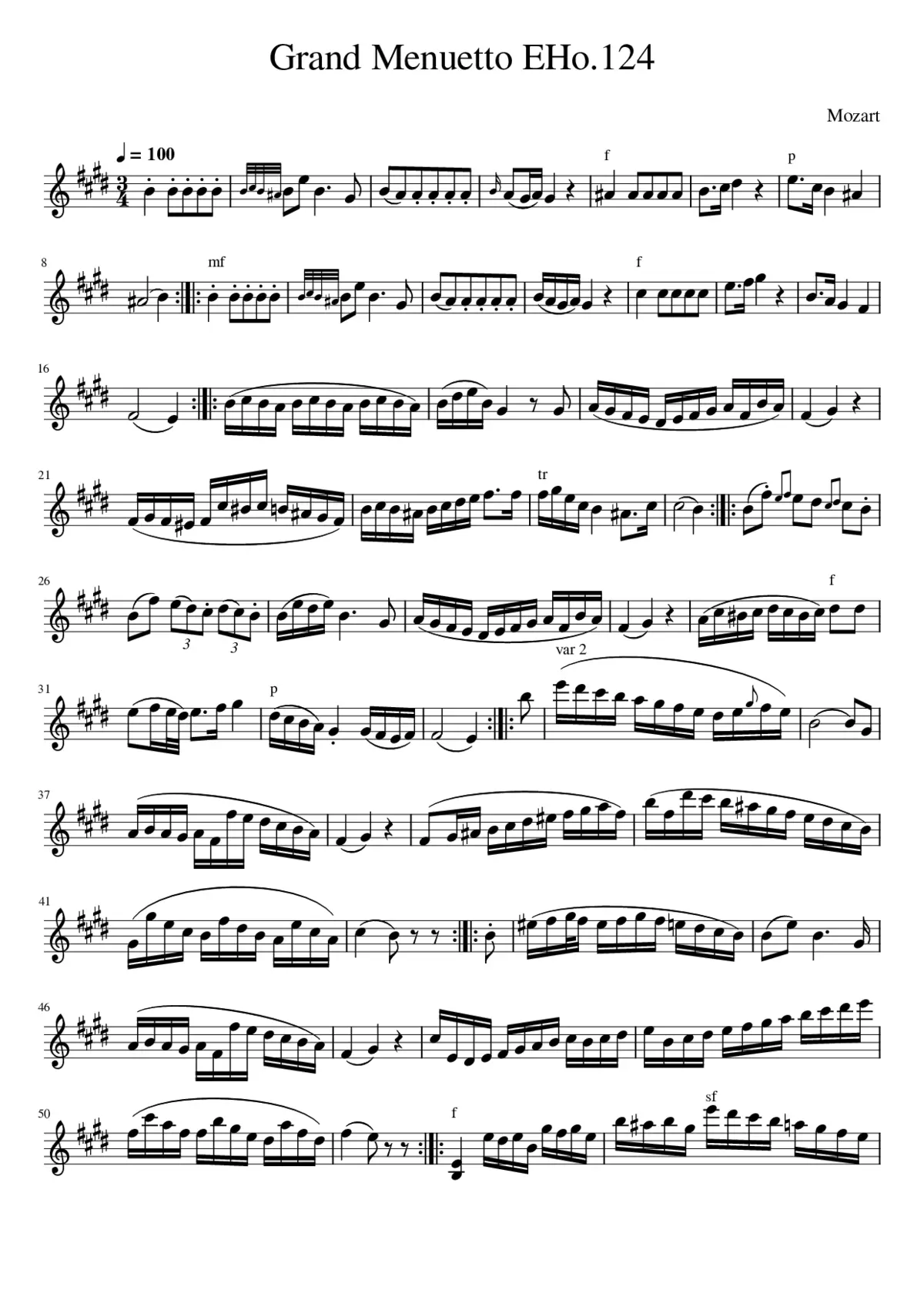 Grand Menuetto EHo.124 - Page 1