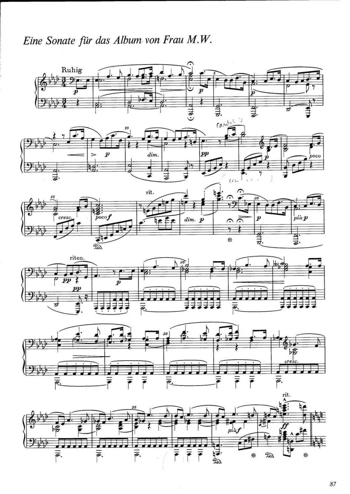 Eine Sonate für das Album von Frau M.W. - Page 1