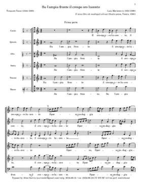 Su l'ampia fronte il crespo oro lucente