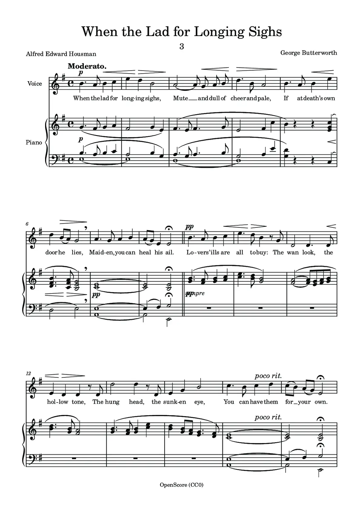 When the Lad for Longing Sighs - Page 1
