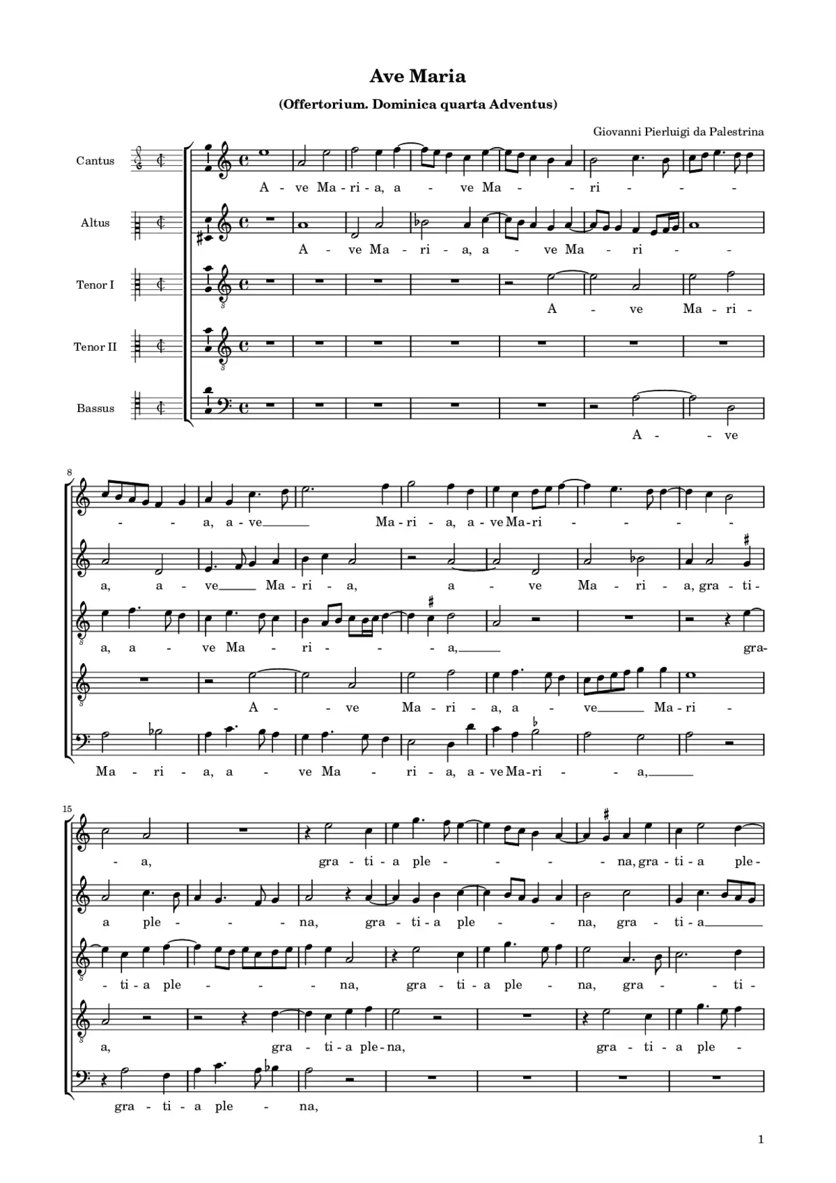 Ave Maria III, a 5 - Page 1