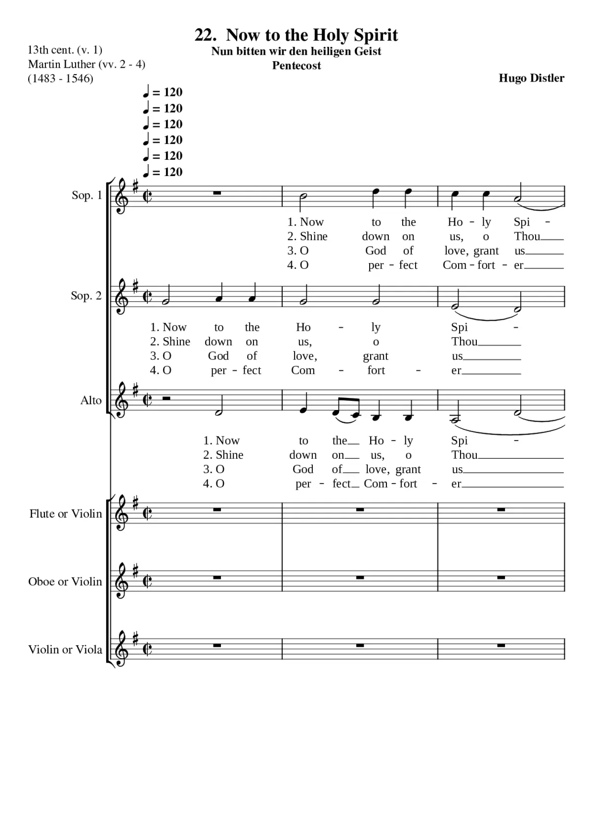 Nun bitten wir den heiligen Geist - Page 1