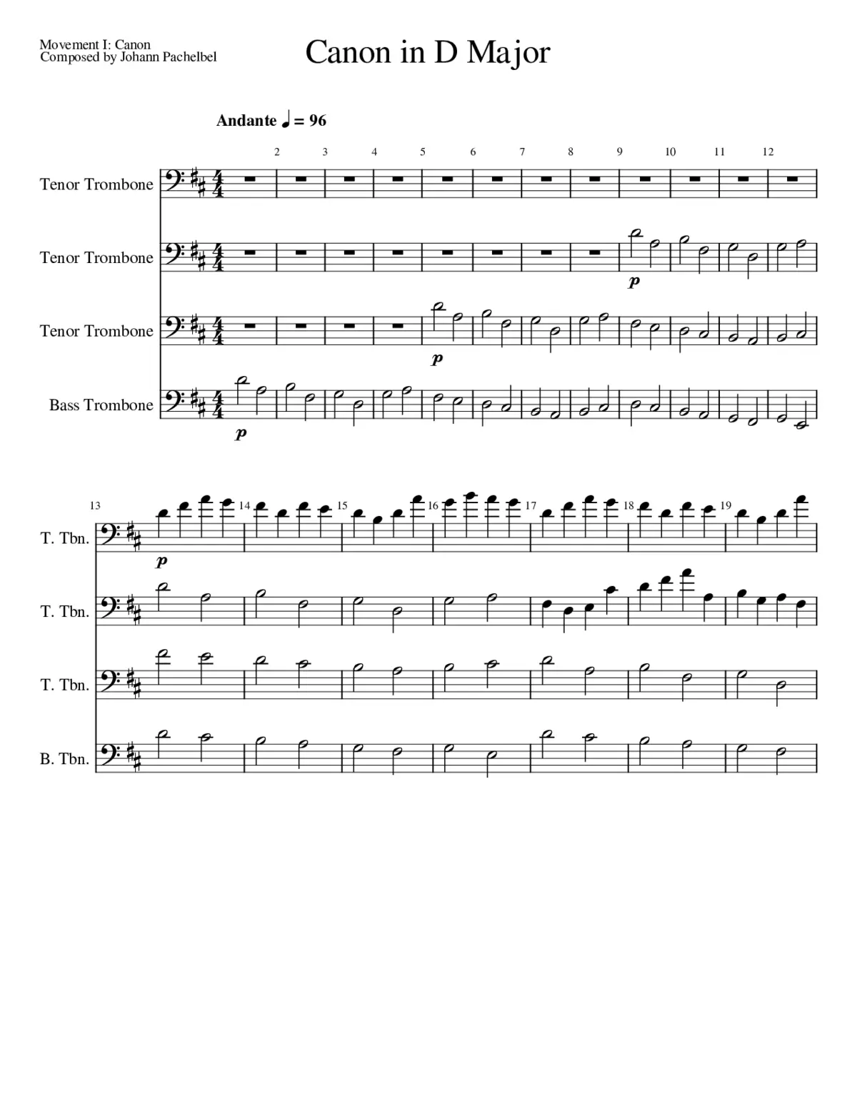 Canon and Gigue in D major P.37 - Page 1