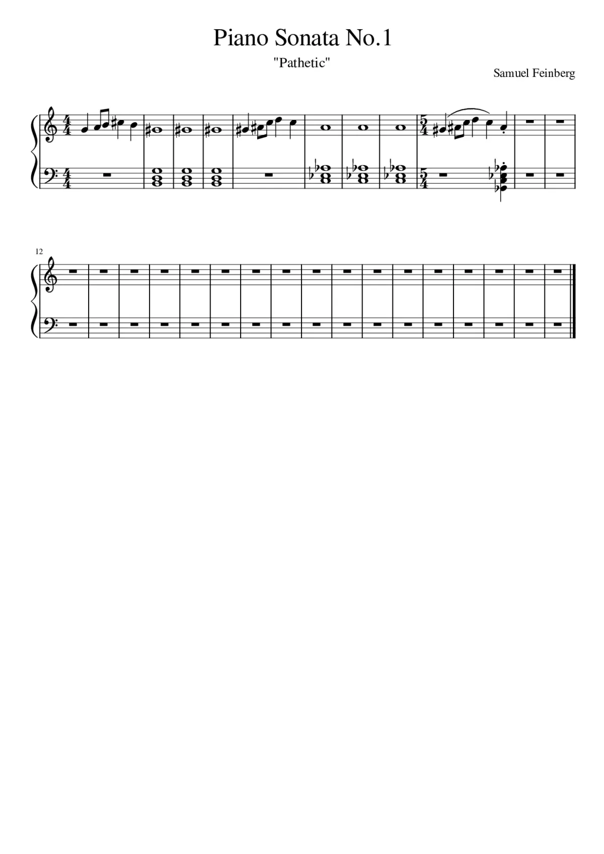 Piano Sonata No.1 (Original) - Page 1