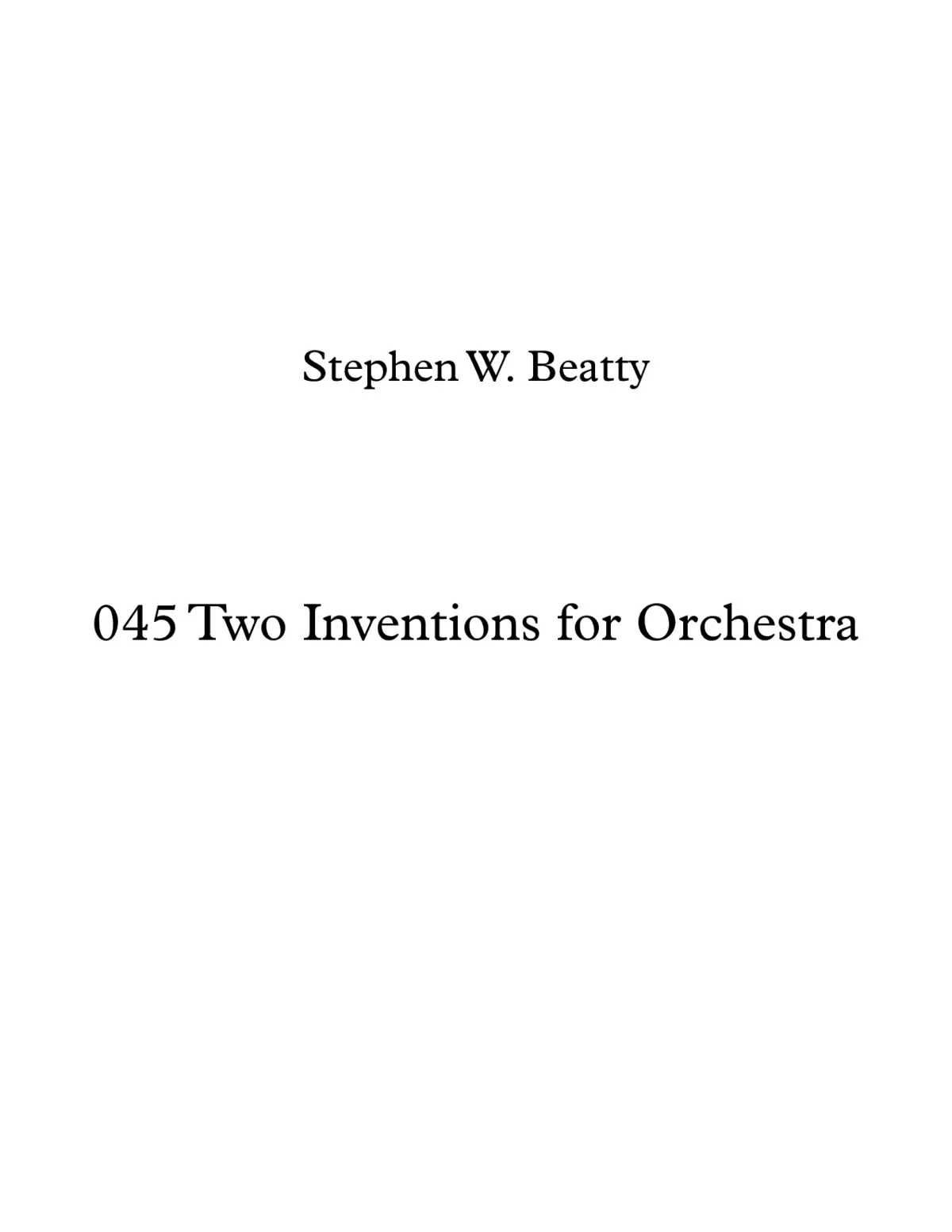 2 Inventions for Orchestra - Page 1