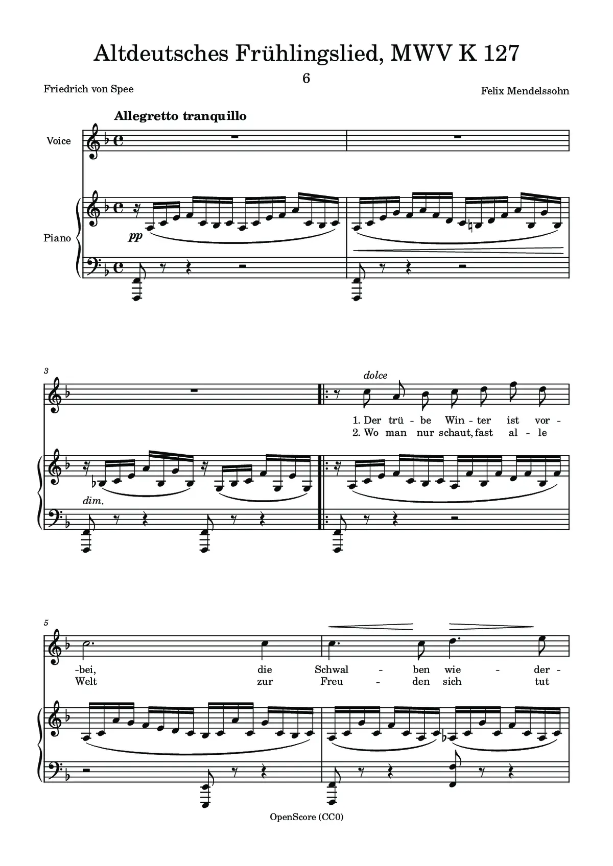 Altdeutsches Frühlingslied, MWV K 127 - Page 1