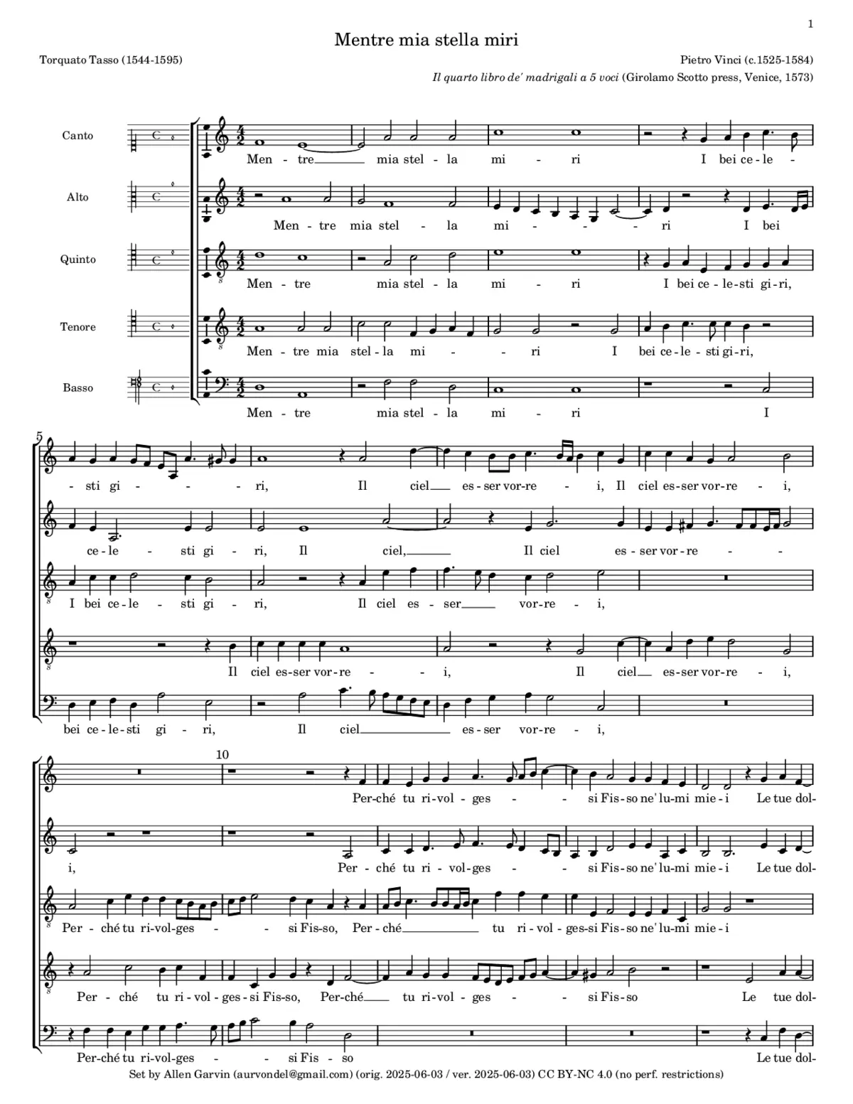 Mentre mia stella miri - Page 1