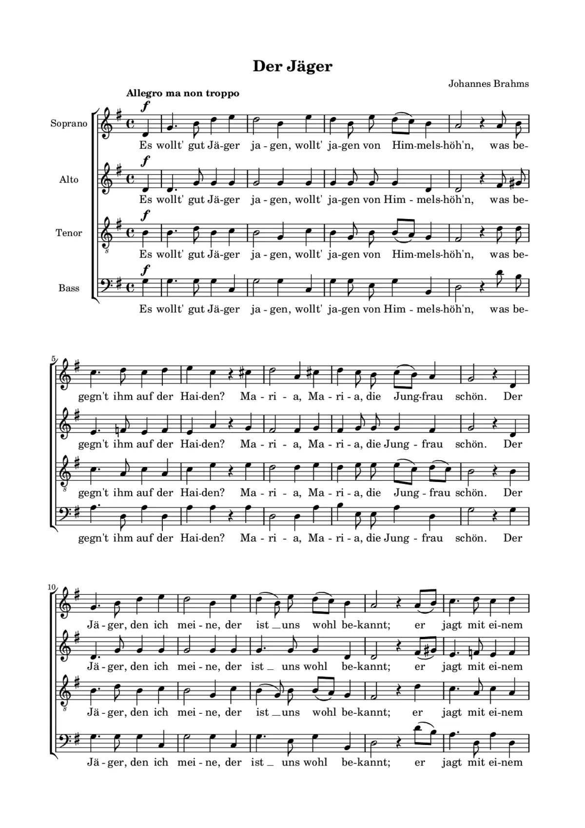 Der Jäger, Op. 22, No. 4 - Page 1