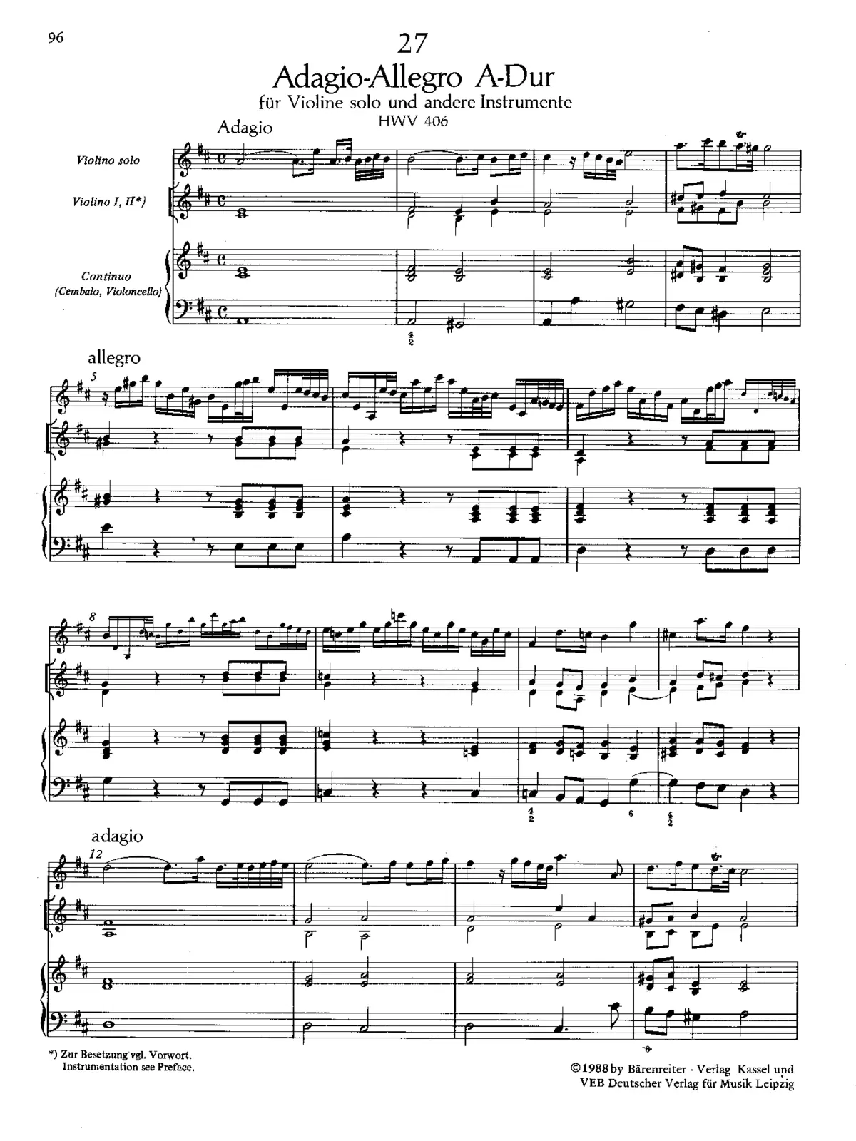 Adagio and Allegro in A major - Page 1