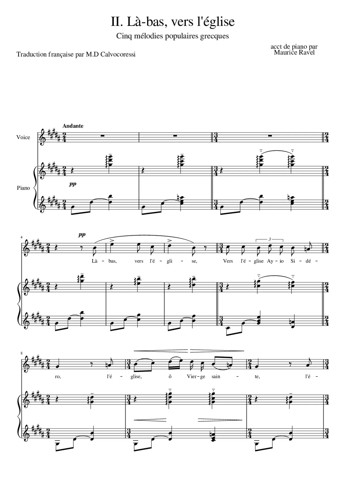 Cinq mélodies populaires grecques - Page 1