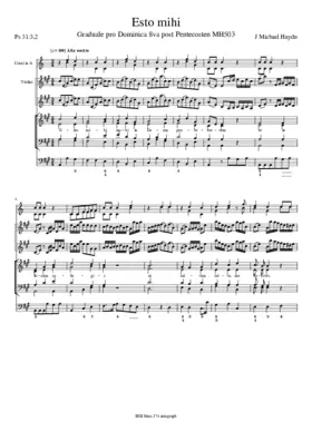Esto mihi, MH 503