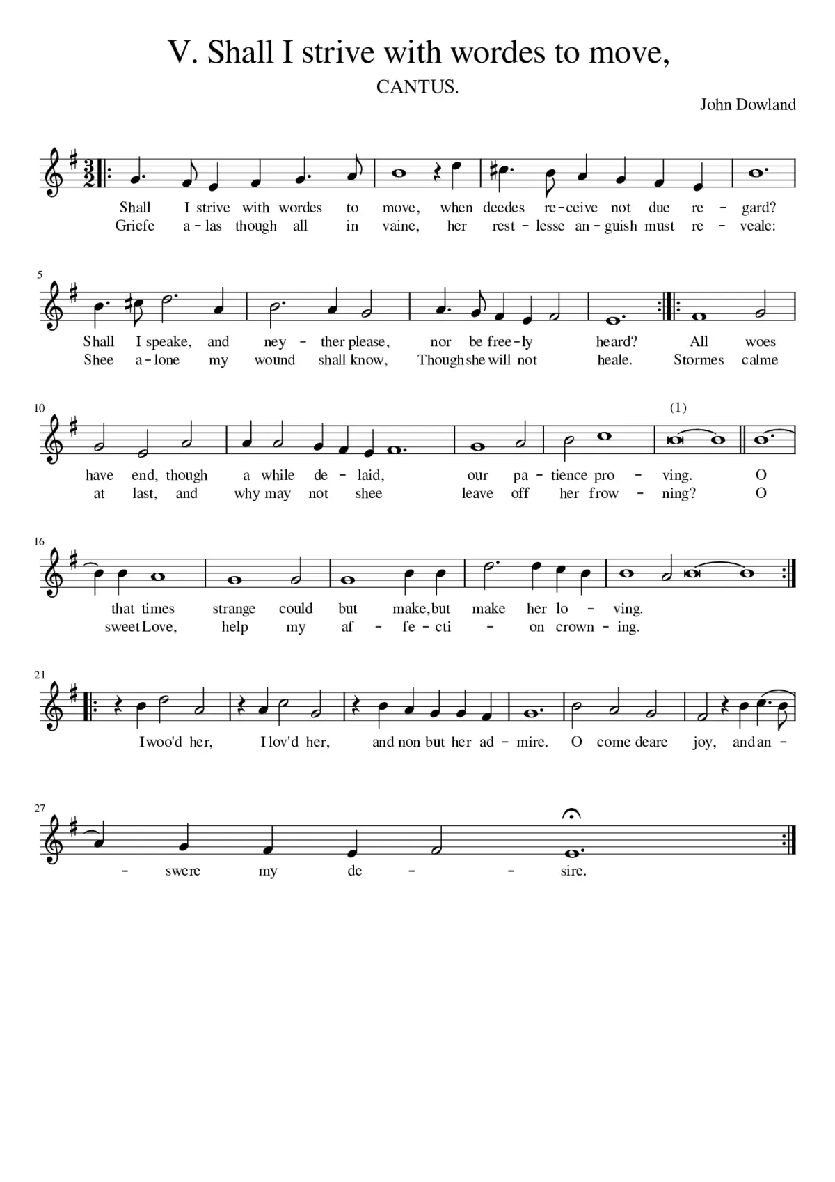 V. Shall I strive with wordes to move - Page 1