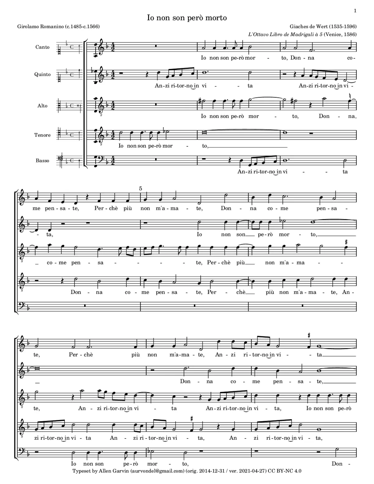 Io non son però morto - Page 1
