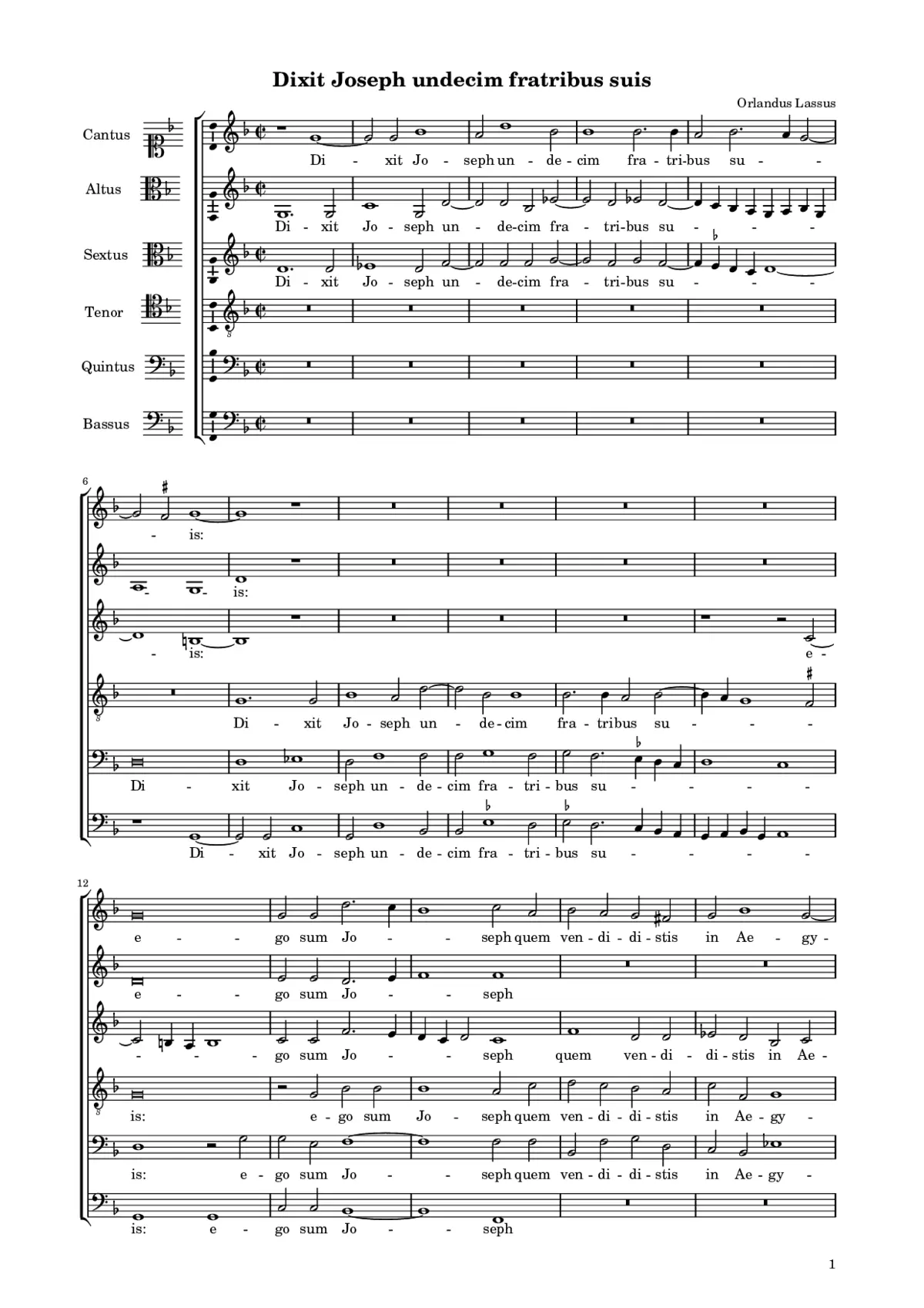 Dixit Joseph undecim fratribus suis - Page 1
