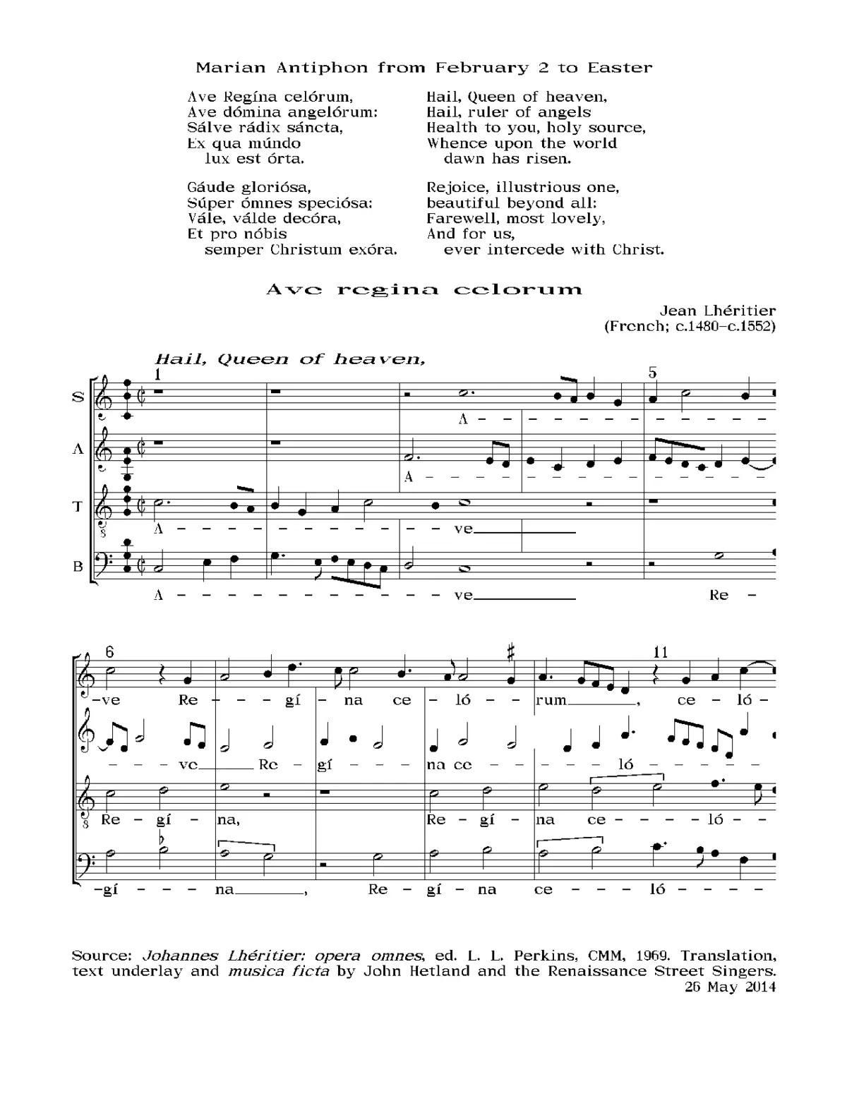 Ave Regina coelorum - Page 1