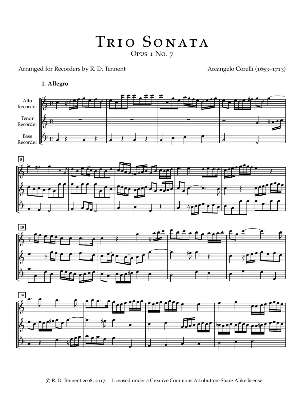 Trio Sonata in C major - Page 1