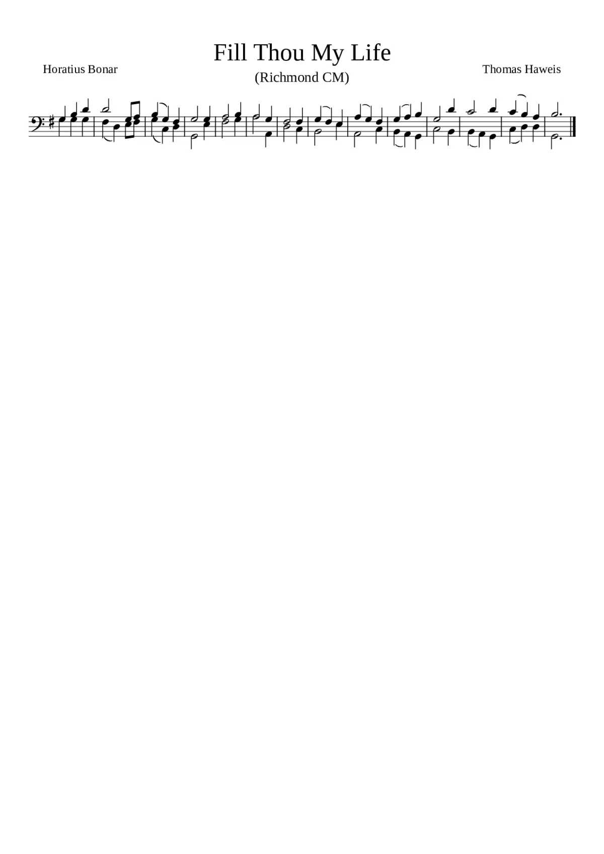 Fill Thou My Life; Tenor & Bass - Page 1