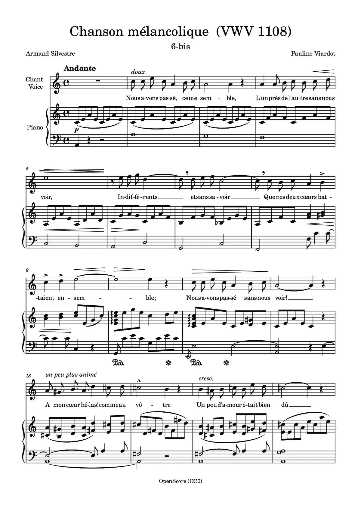 Chanson mélancolique - Page 1