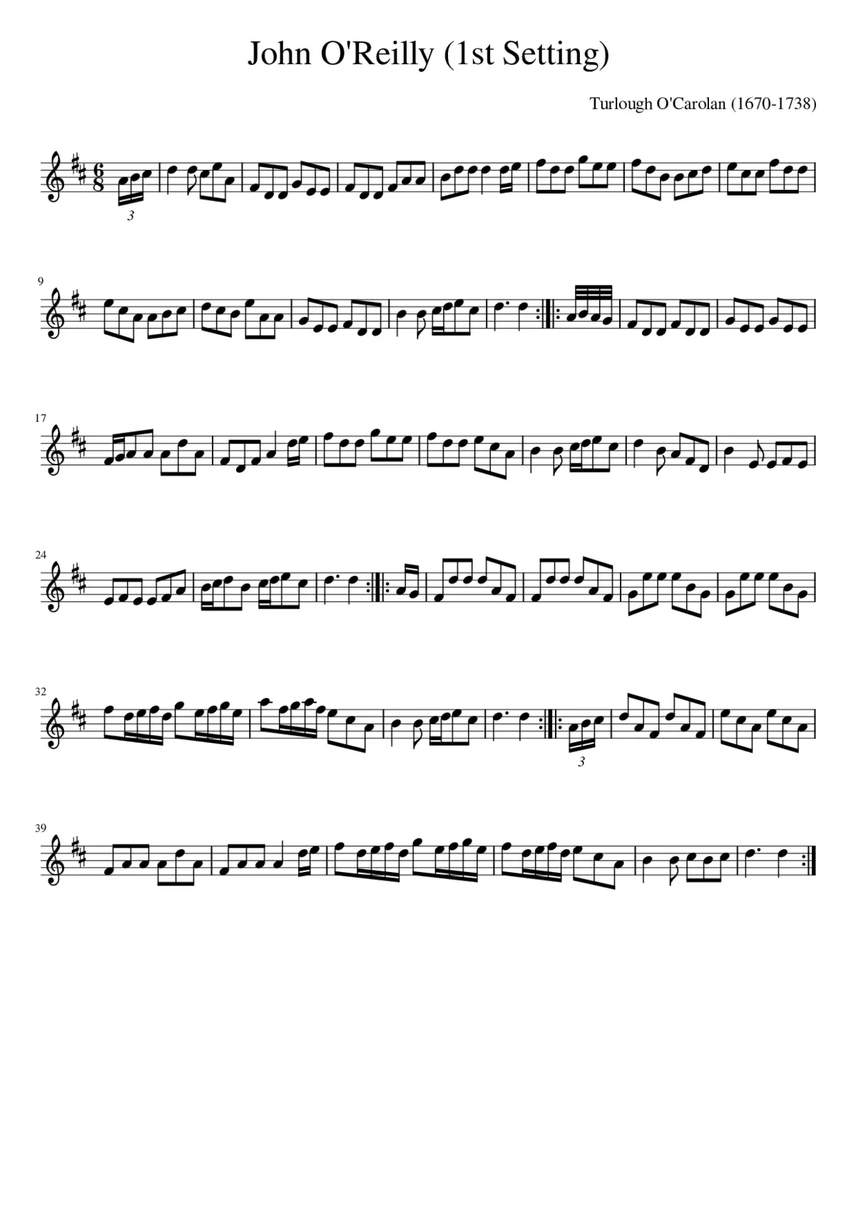 John O'Reilly (1st Setting) - Page 1