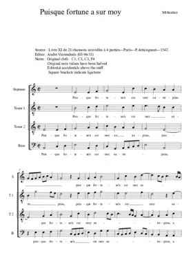 Puisque fortune a sur moy