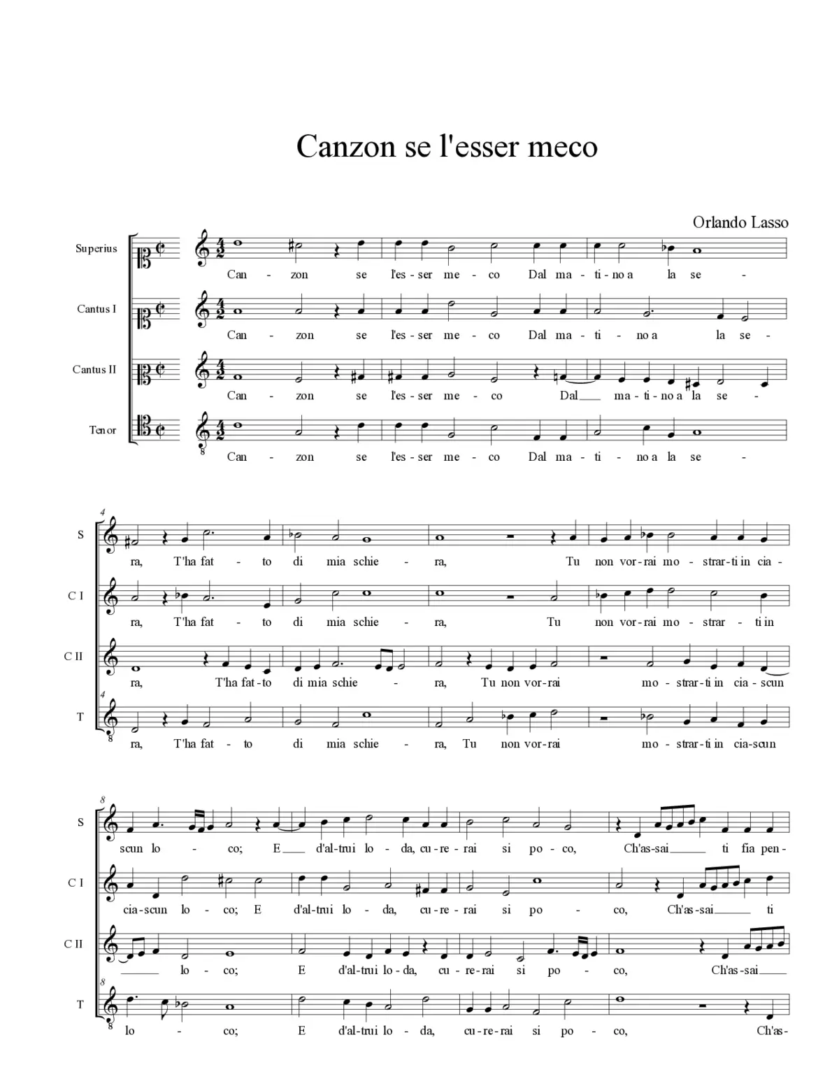 Canzon, se l'esser meco - Page 1