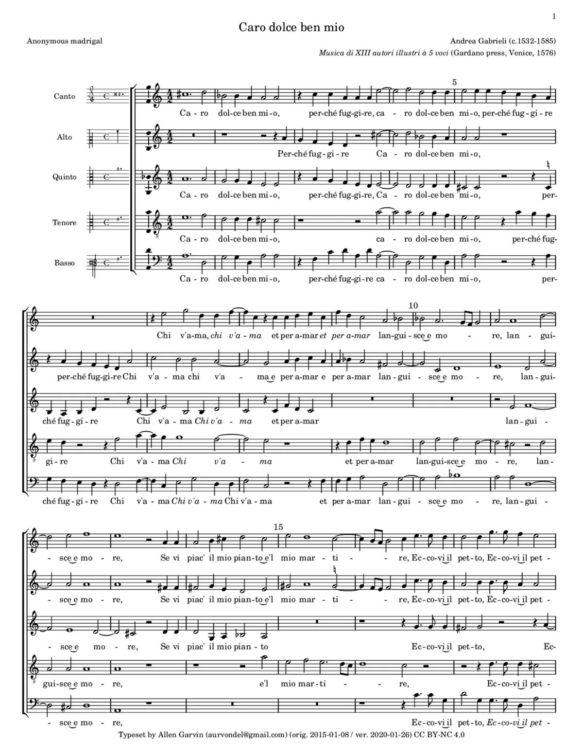 Caro dolce ben mio - Page 1
