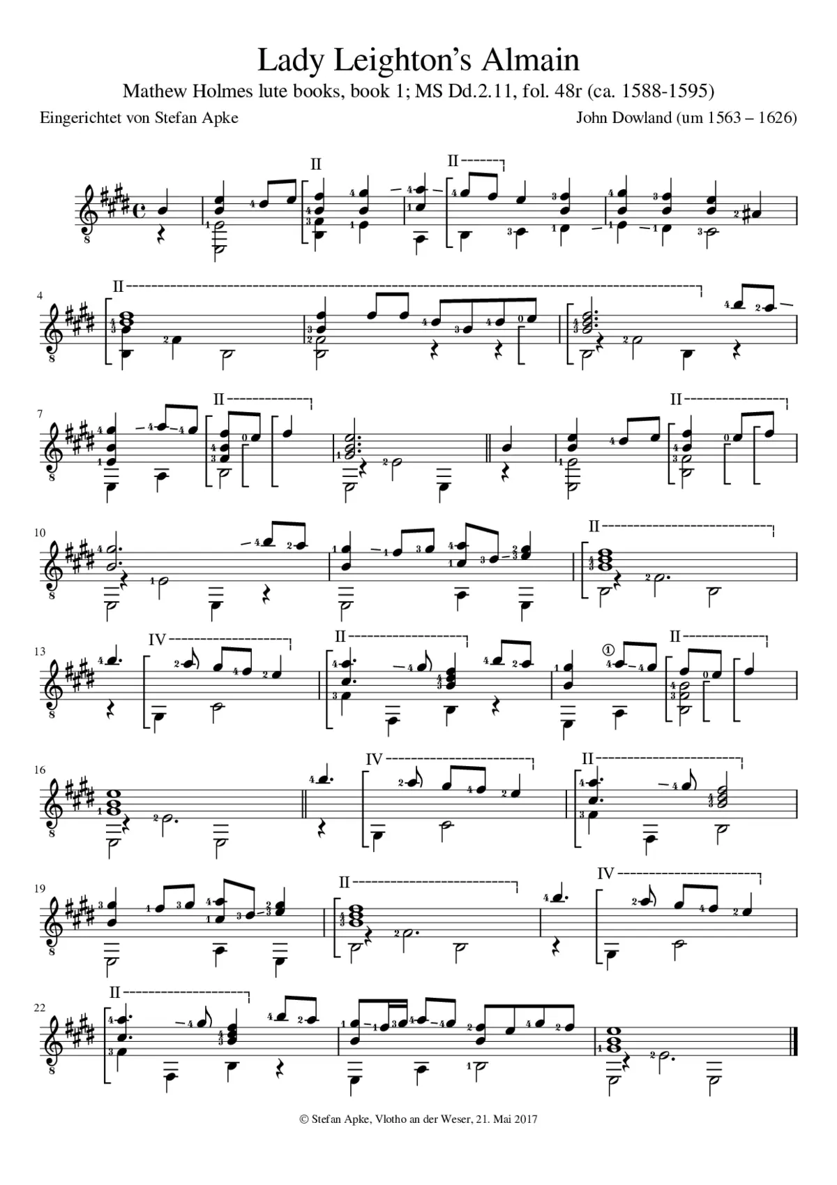 Lady Leighton's Almain - Page 1