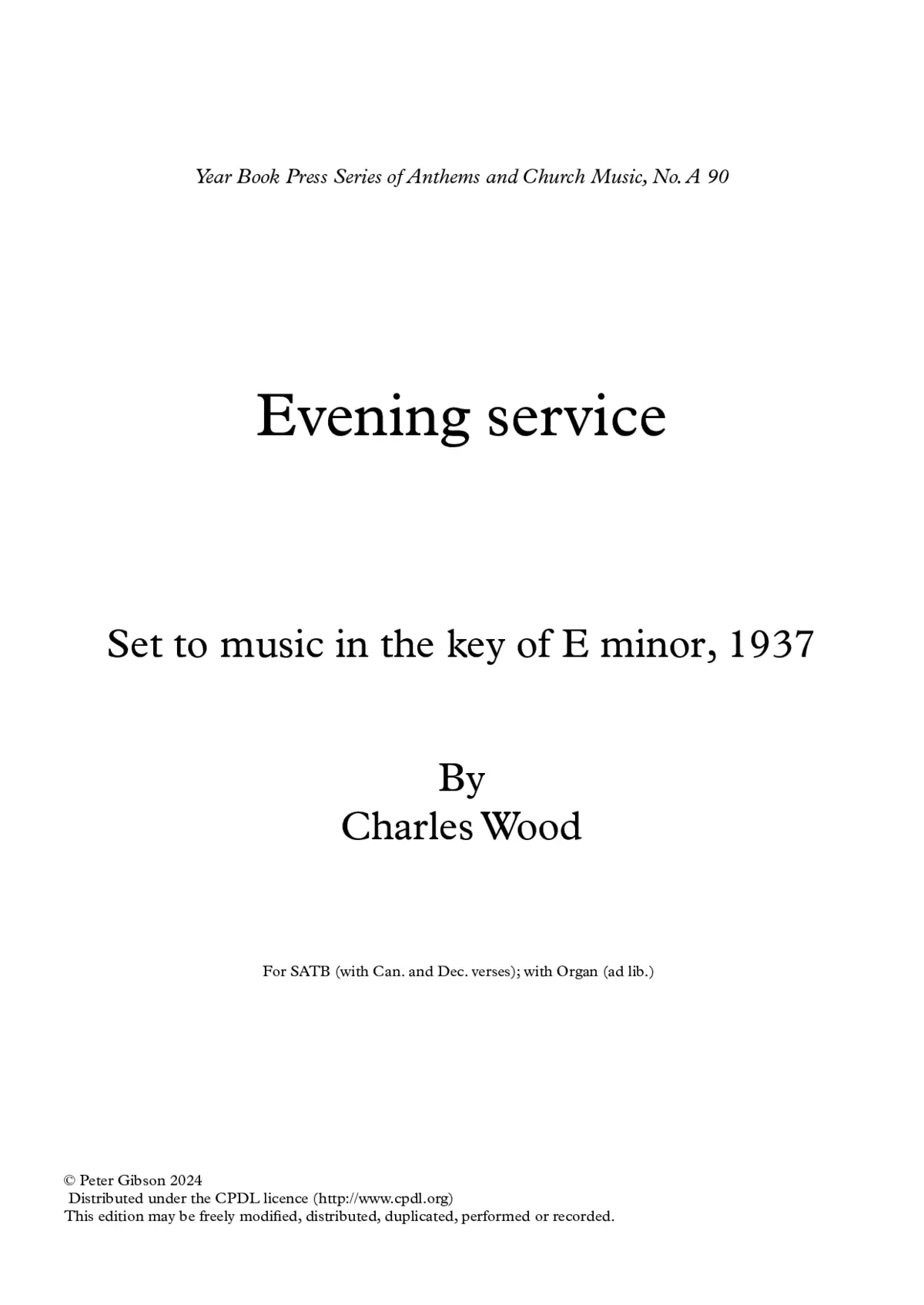 Evening Service in E Minor - Page 1