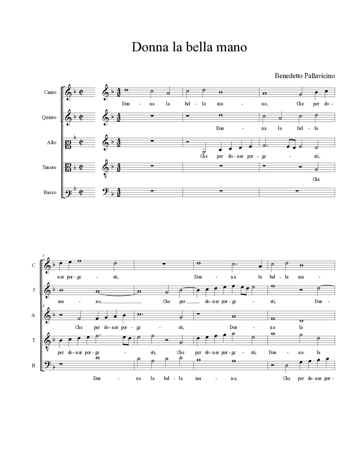 Donna la bella mano - Page 1