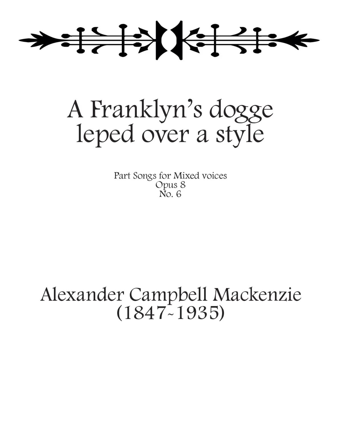 A Franklyn’s dogge leped over a style - Page 1