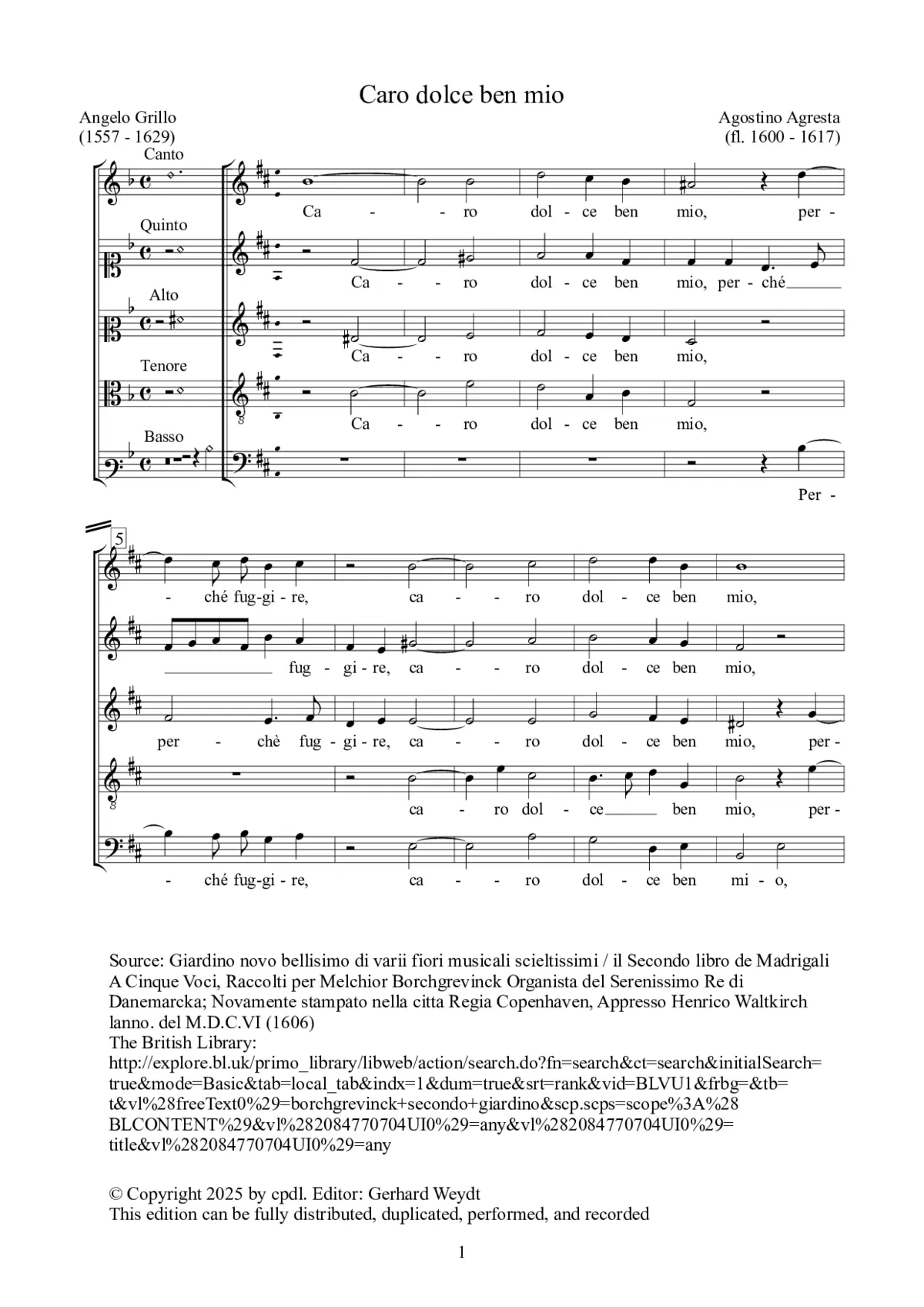 Caro dolce ben mio - Page 1