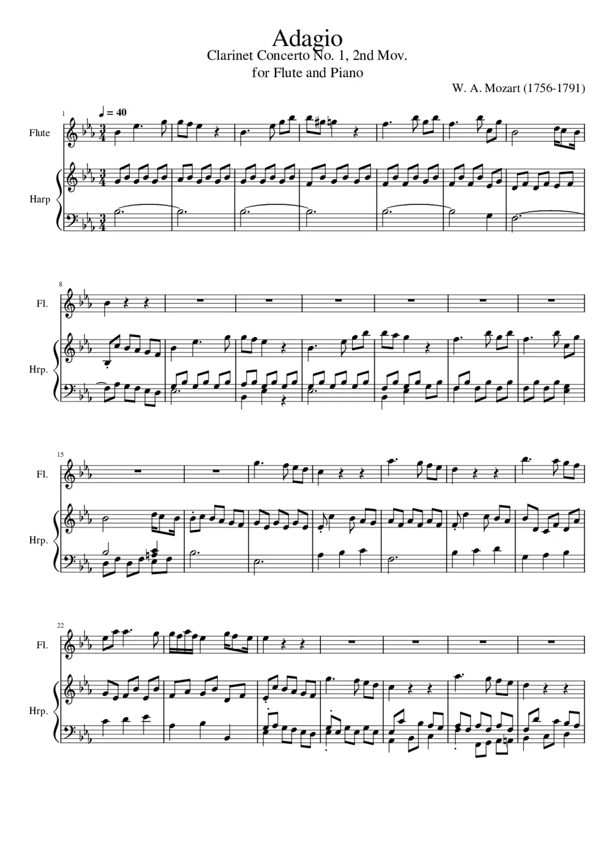 Clarinet Concerto K.622 - Page 1