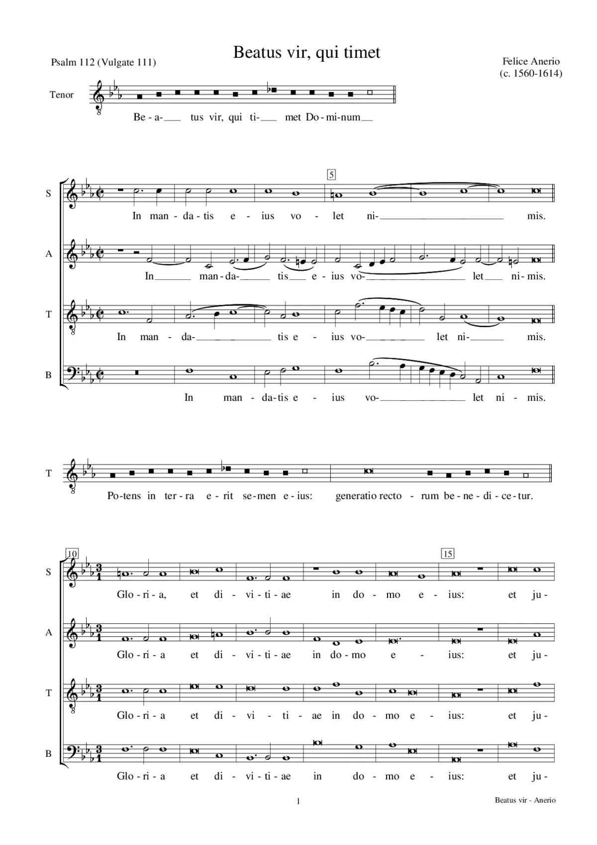 Beatus vir qui timet - Page 1