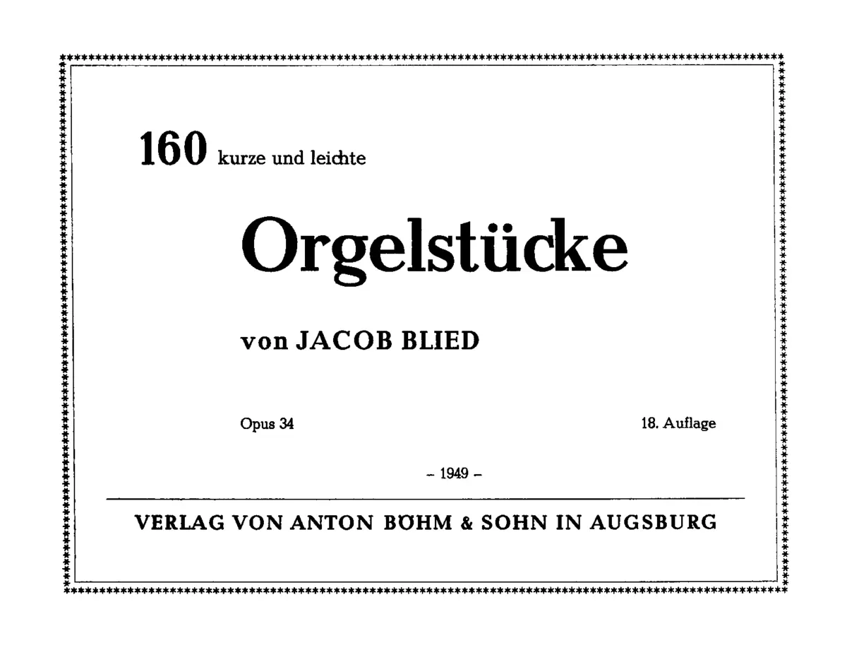 160 Kurze und leichte Orgelstücke - Page 1