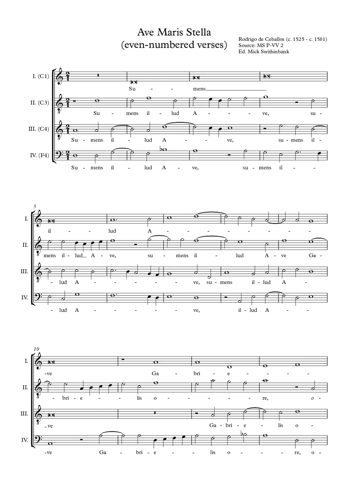 Ave maris stella (even verses) - Page 1