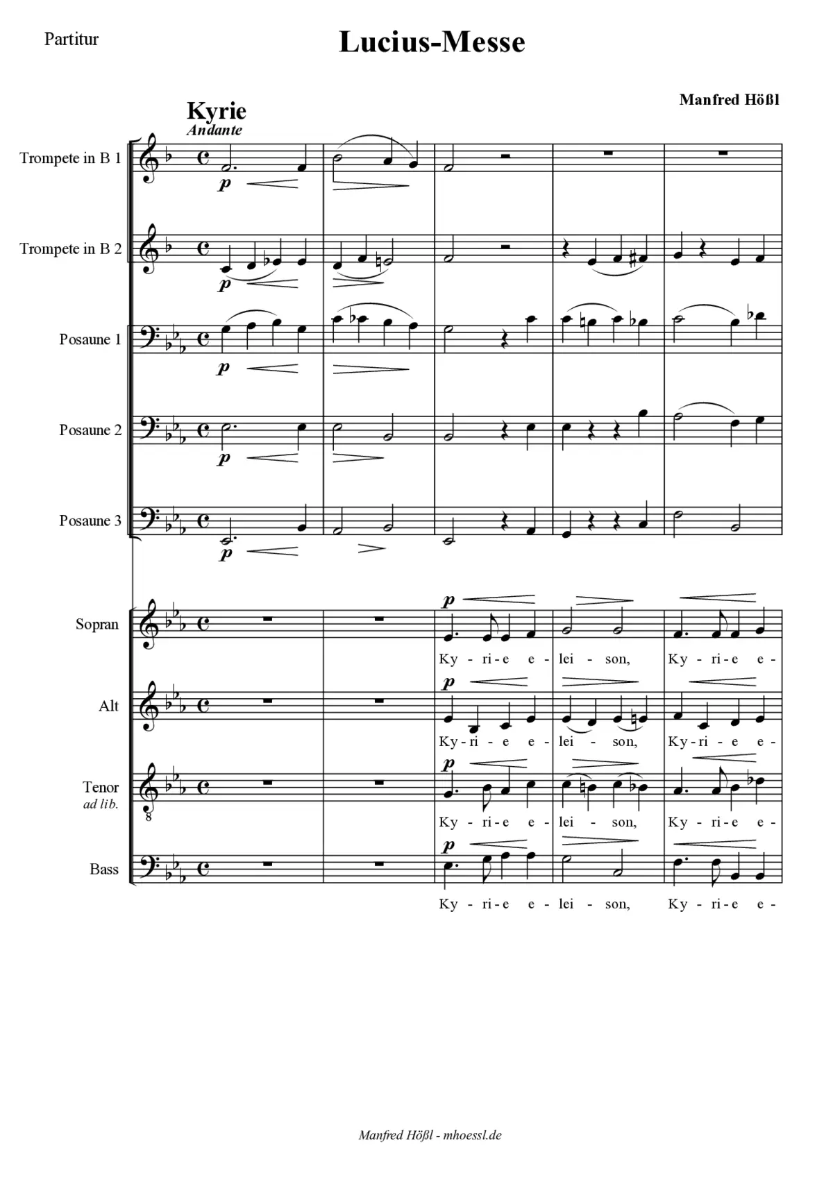 Lucius-Messe für Chor und Bläser - Page 1