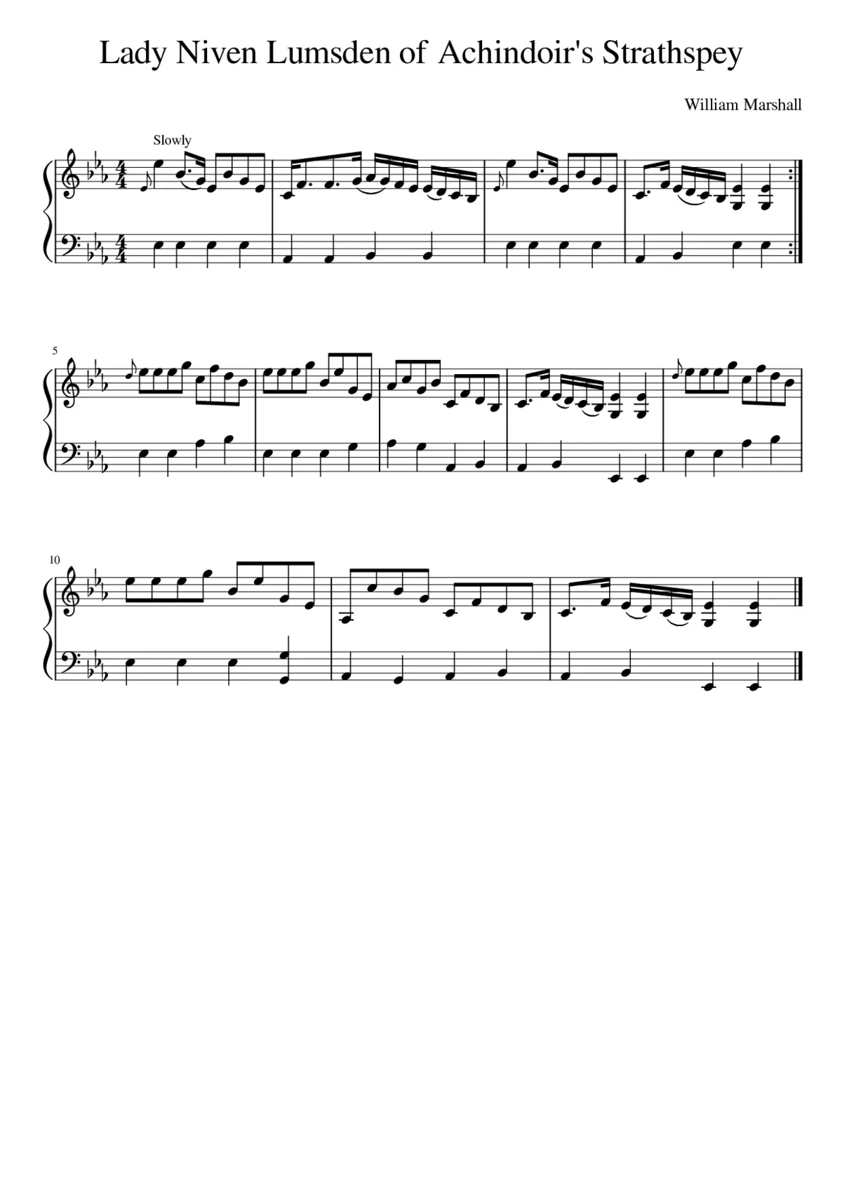 Lady Niven Lumsden of Achindoir's Strathspey - Page 1
