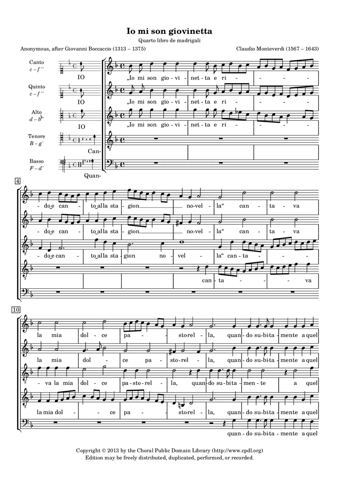 Io mi son giovinetta - Page 1