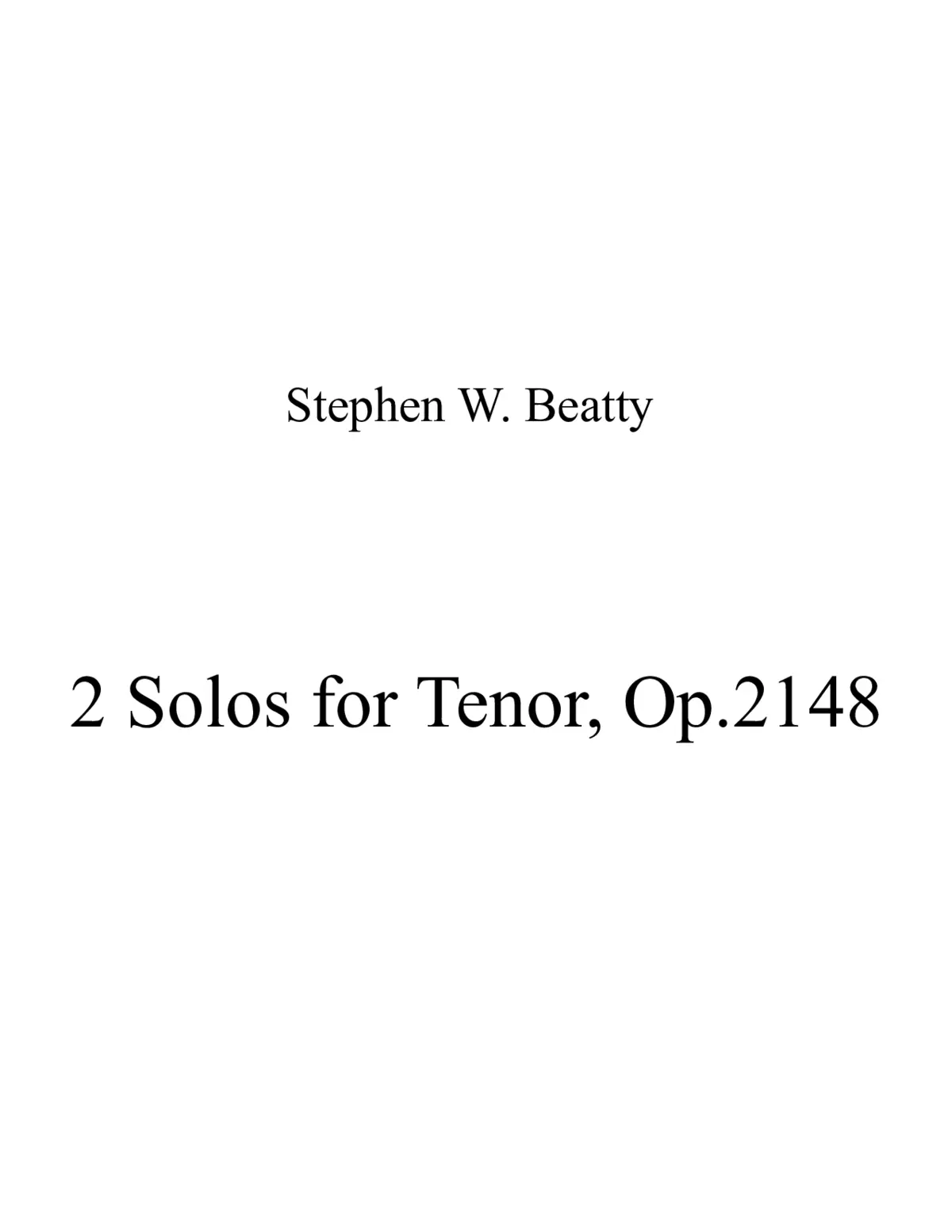 2 Solos for Tenor - Page 1