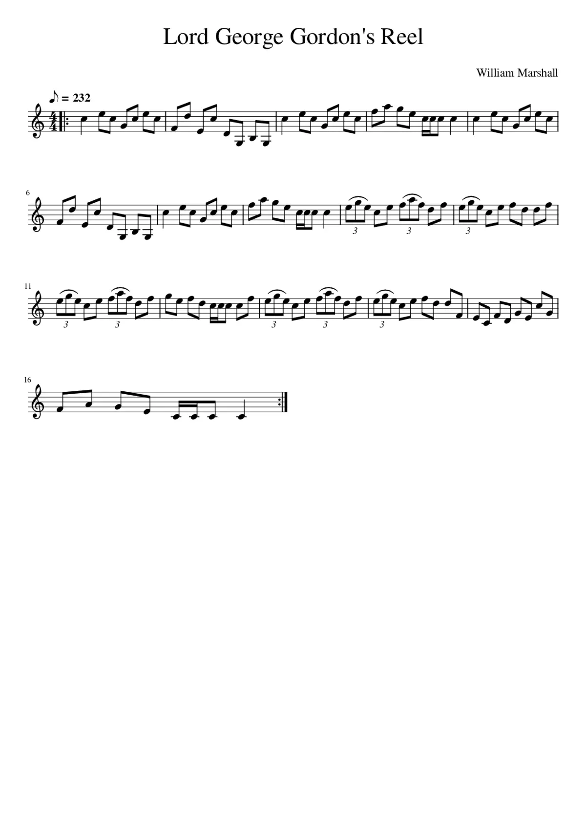 Lord George Gordon's Reel - Page 1