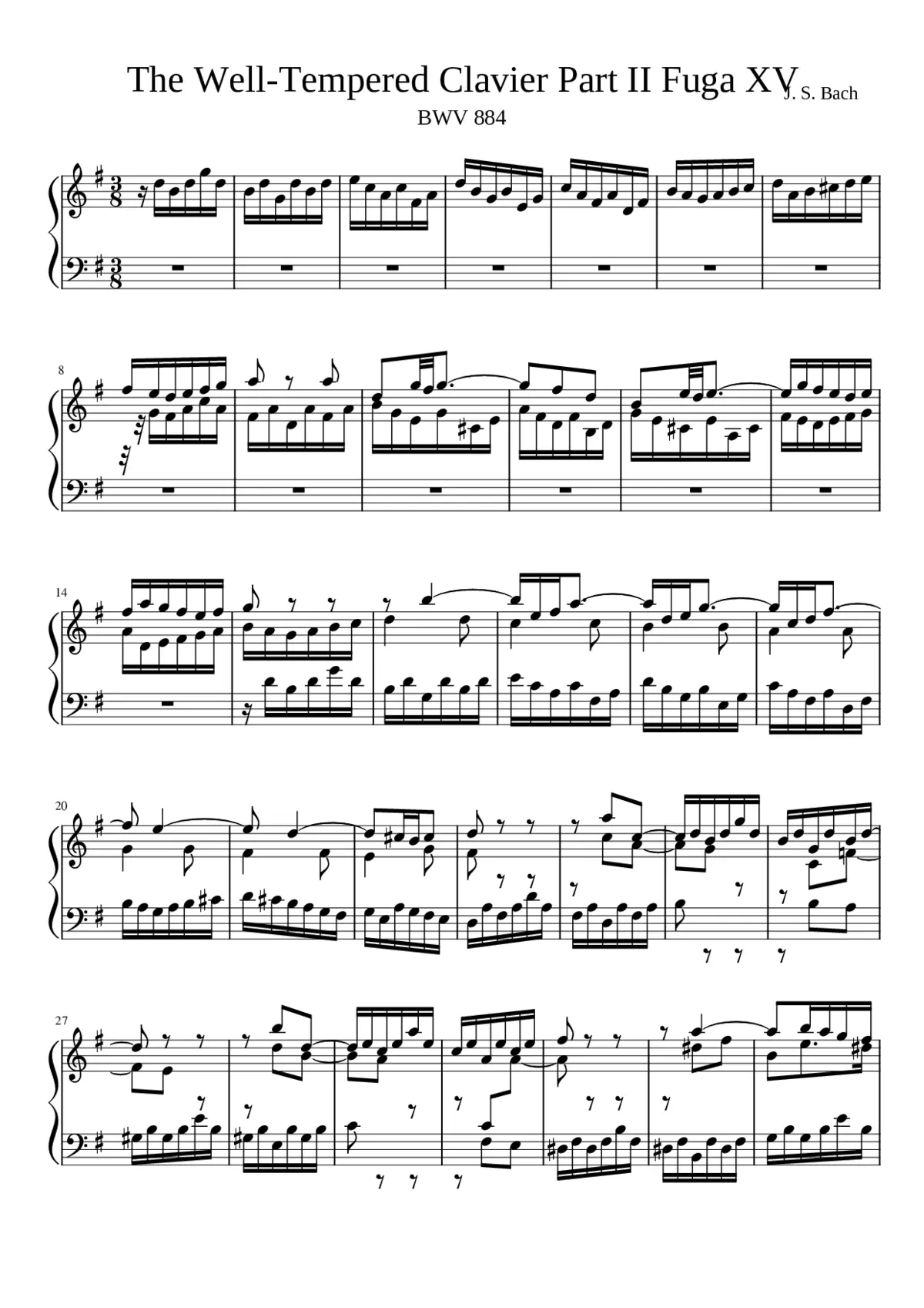Prelude and Fugue in G major BWV 884 - Page 1
