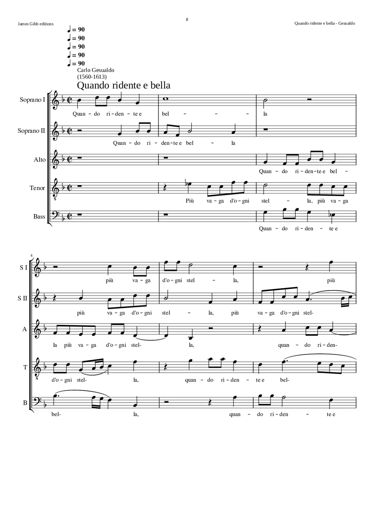 Quando ridente e bella - Page 1